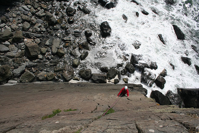 Sea cliff climbing on North Cornwall coast