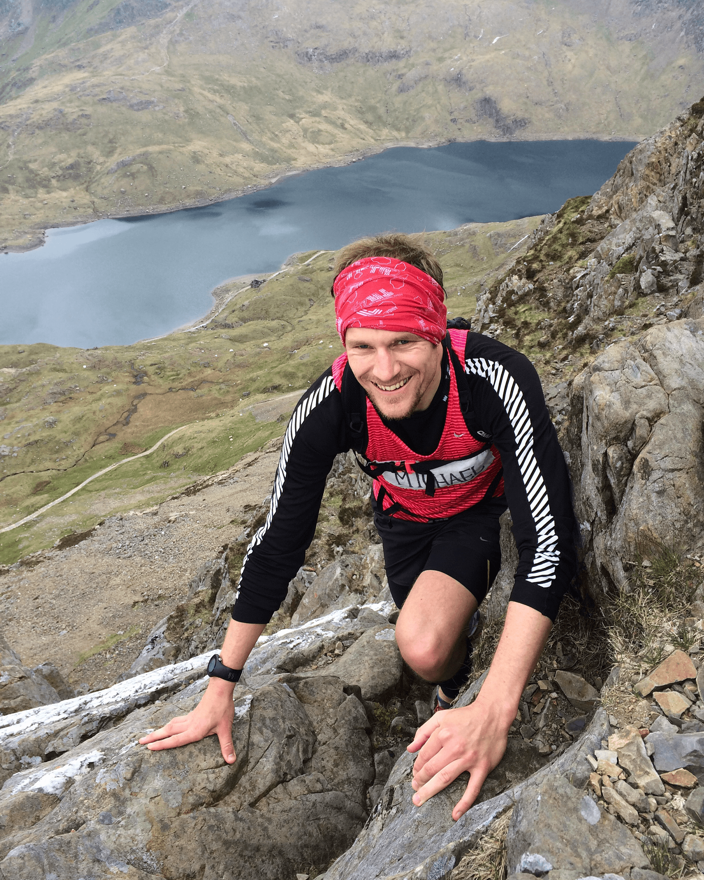 Approaching the summit of Crib Goch